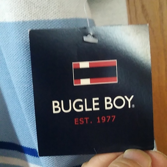 🆕 Vintage Bugle Boy Blue Stripe Shirt Size M New With Tags - Picture 5 of 8